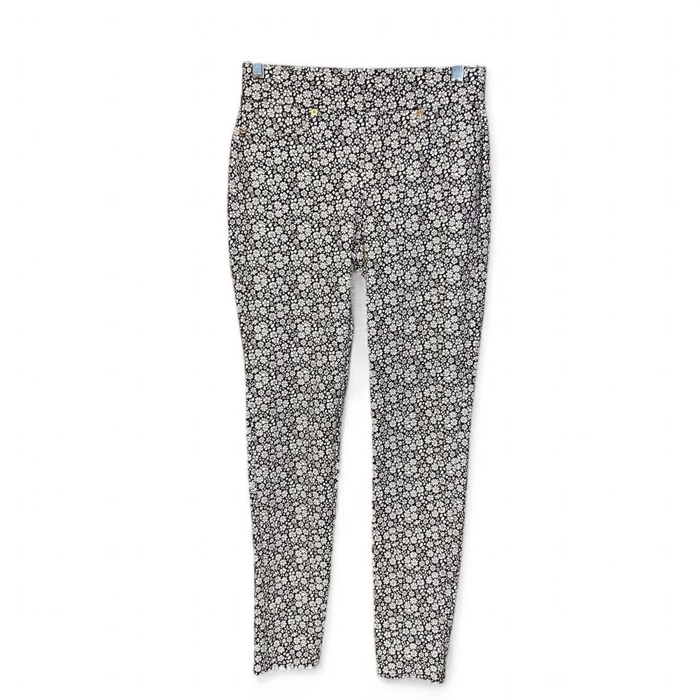 Michael Kors white and black floral prints skinny dress pants size S